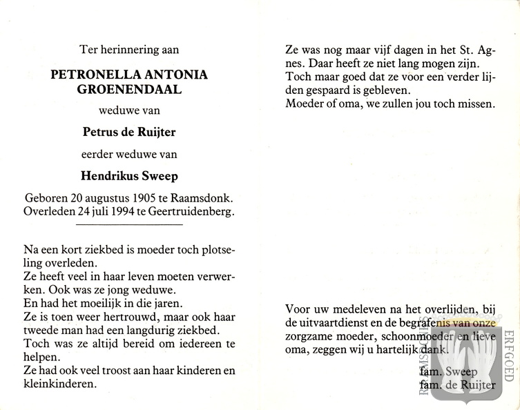 groenendaal.p.a 1905-1994 ruijter.de.p sweep.h b
