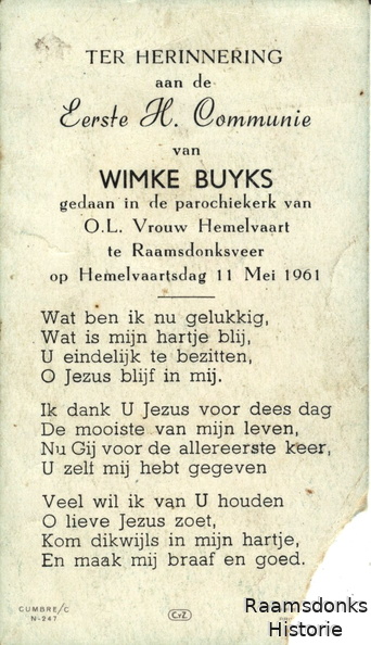 buyks.w 1961 communie b