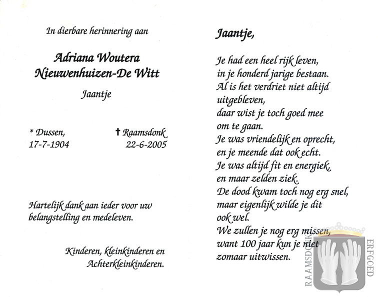 witt.de.a.w 1904-2005 nieuwenhuizen.c b