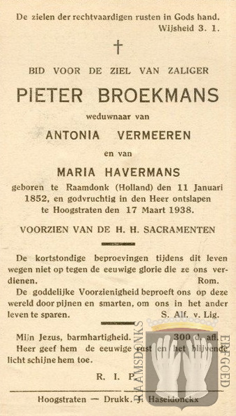 broekmans.p 1852-1938 vermeeren.a havermans.m b