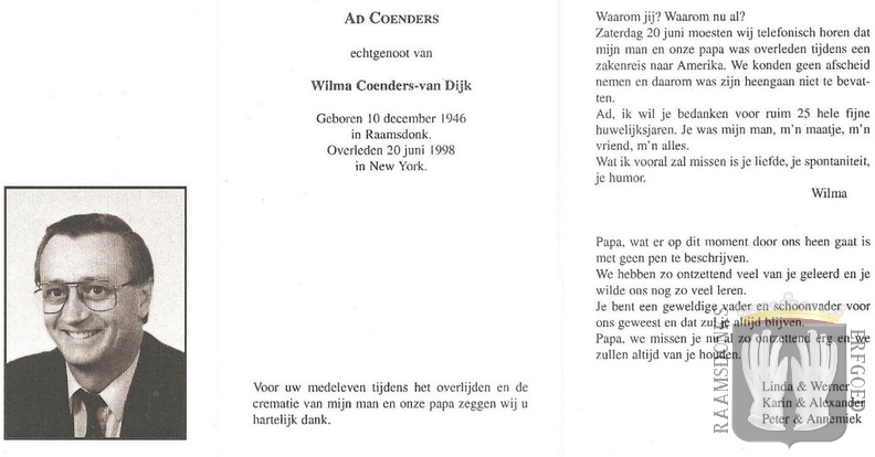 coenders.ad. 1946-1998 dijk.van.wilma. a.b.
