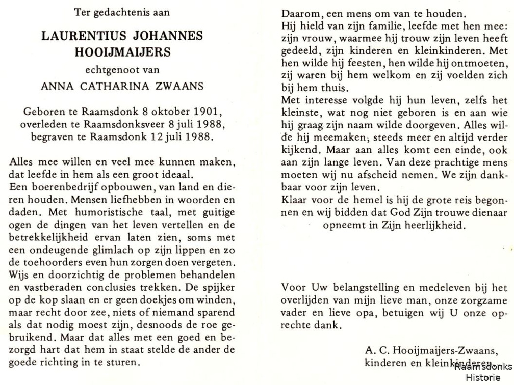 hooijmaijers.lauw.j. 1901-1988 zwaans.anna.c. b.