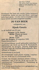 beek.van.jo. 1933-1995 geerts.sjaak. k.