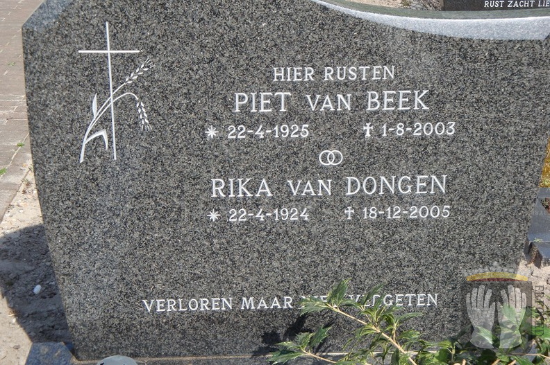 beek.van.piet. 1925-2003 dongen.van.rika. 1924-2005 g.