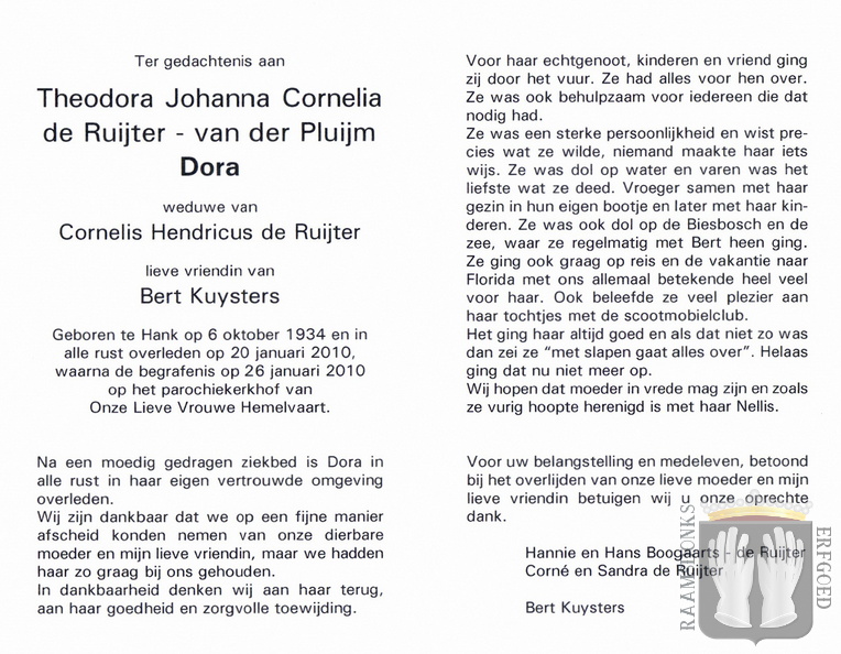 pluijm.van.der.dora. 1934-2010 ruijter.de.c.h. kuysters.bert. b